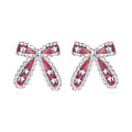 Pendientes lazo rojo de plata 925