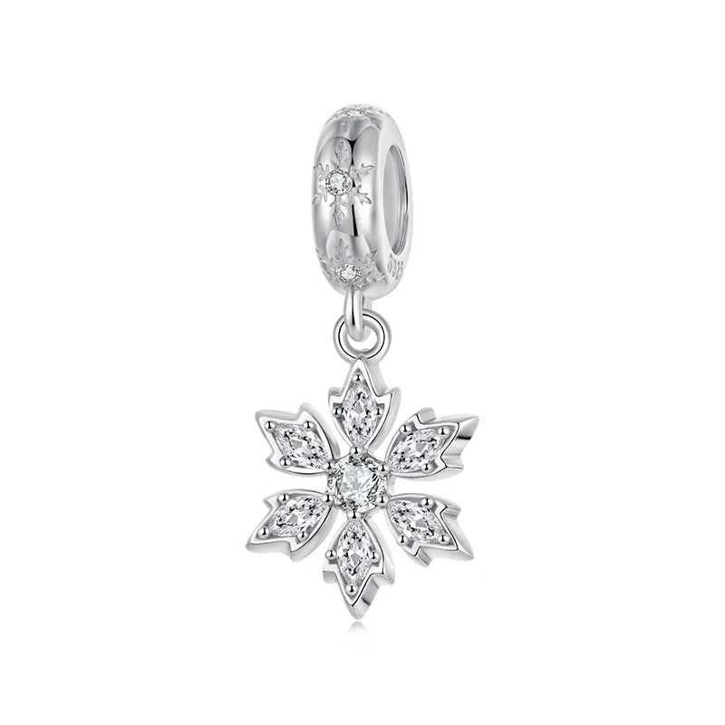 Charm copo de nieve de plata 925