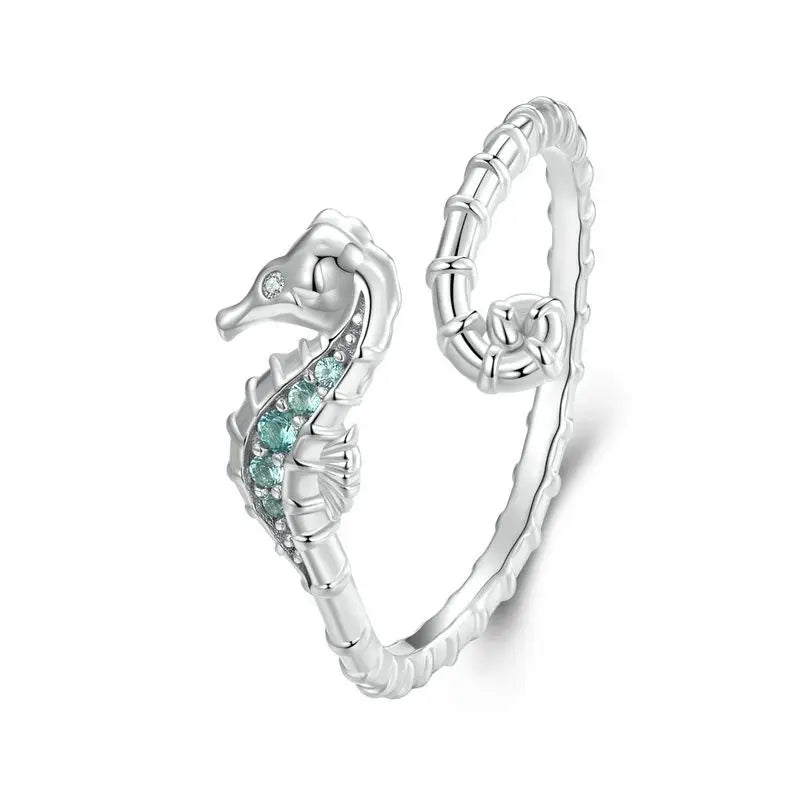 Anillo caballito de mar de plata 925