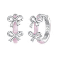 Pendientes lazo rosa de plata 925