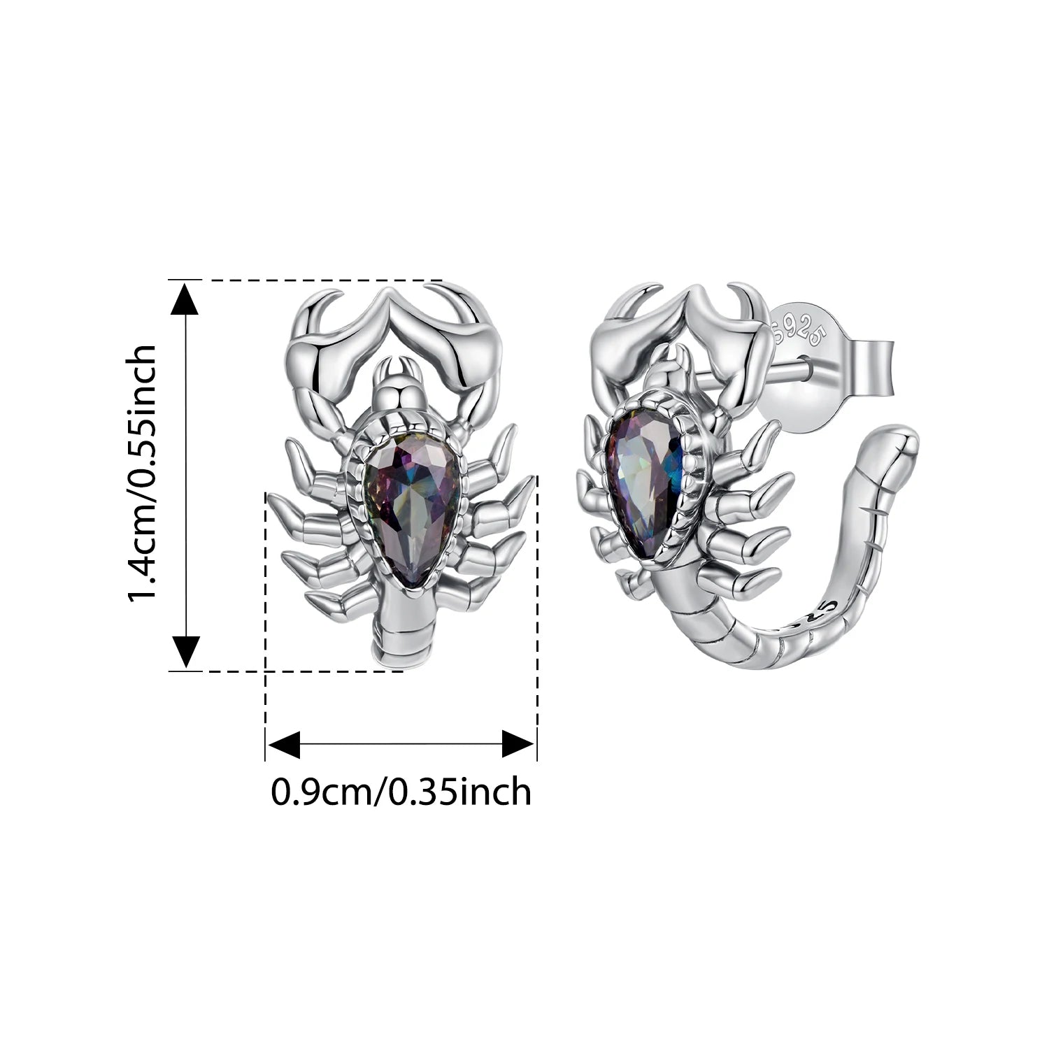 Pendientes escorpión de plata 925